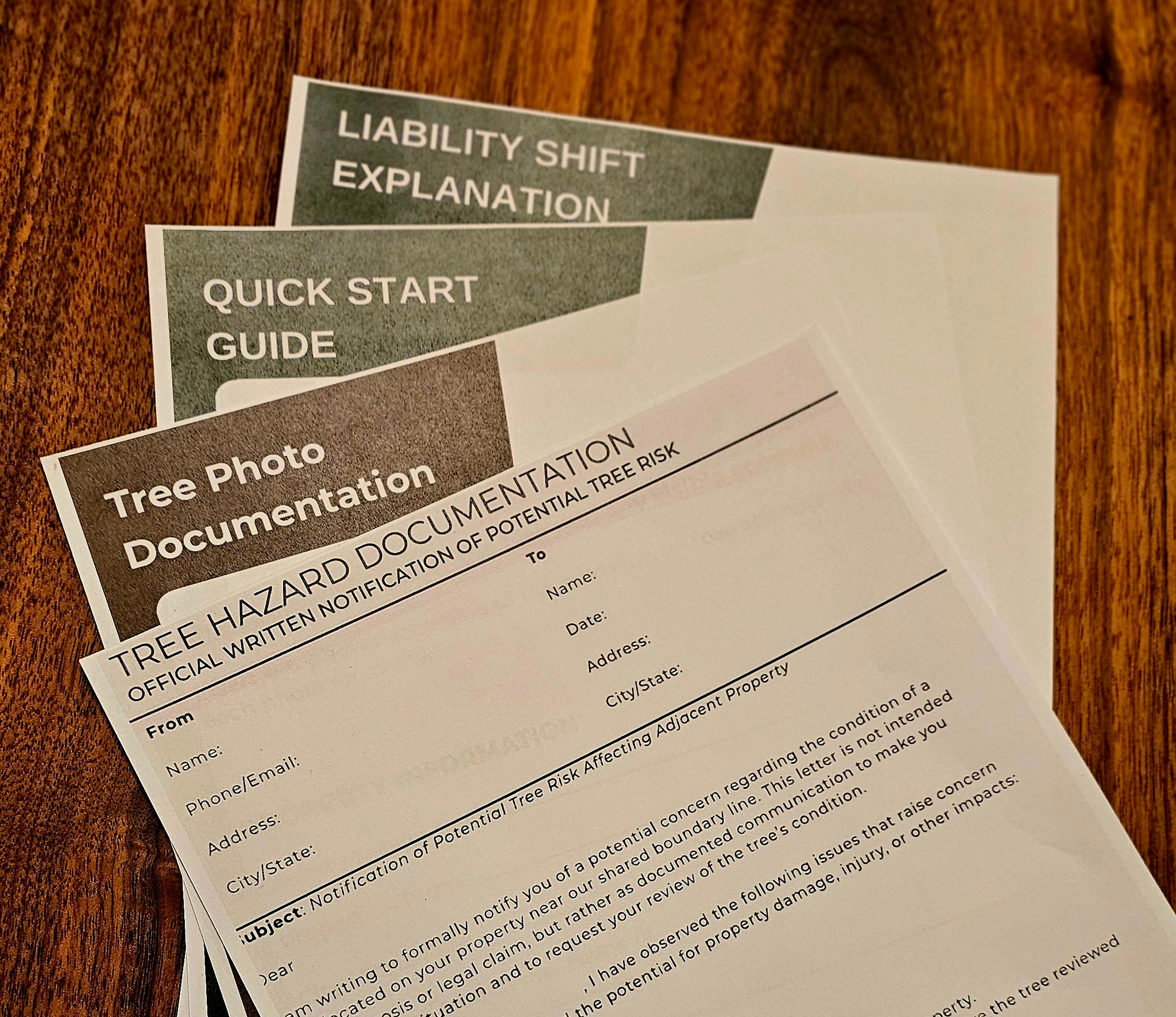 Tree Hazard Documentation Pack (Certified Mail Legal Protection Kit) Digital Download